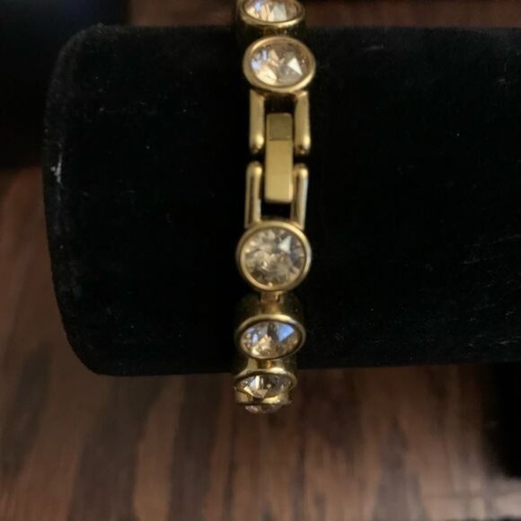 Touchstone Crystal by Swarovski Bronze Goddess Ice Bracelet - 7.2" - Picture 4 of 4